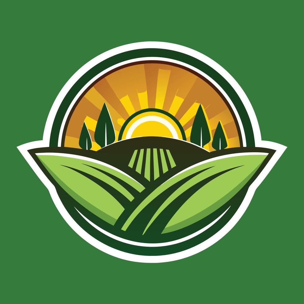 Farming Logo Illustration on solid background vector