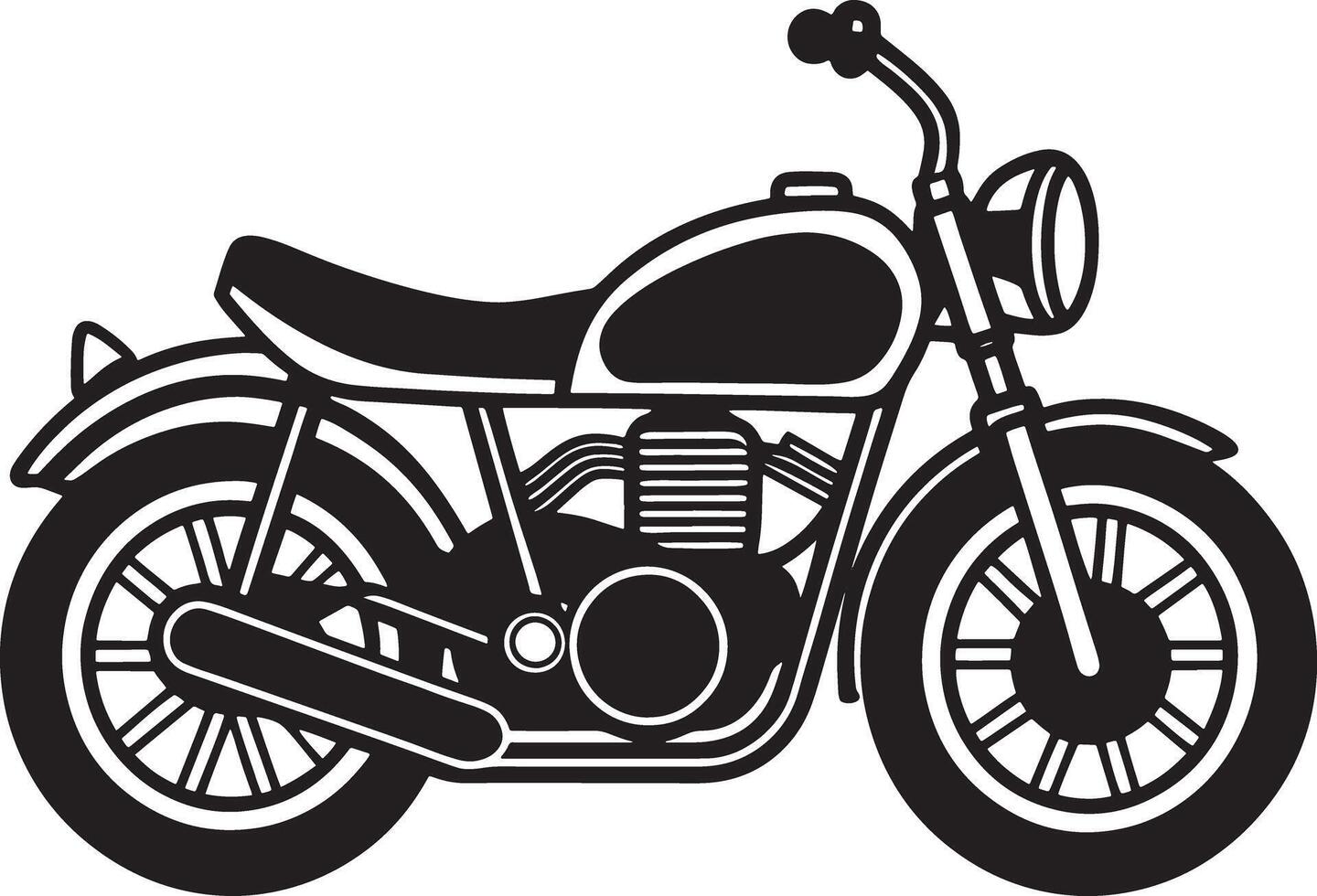 illustration of a retro motorcycle silhouette black and white vector