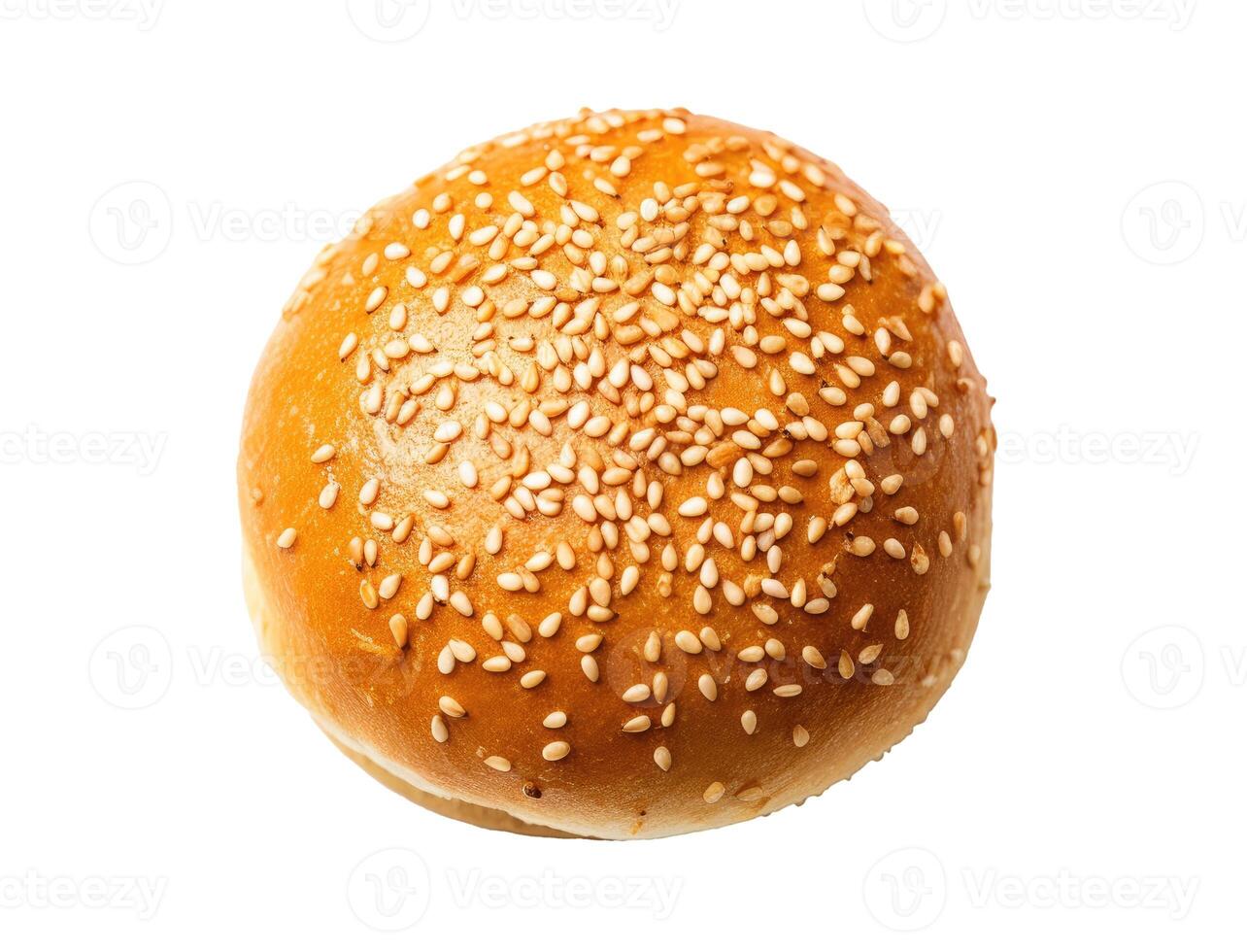 Bun with Sesame, Isolated on White photo
