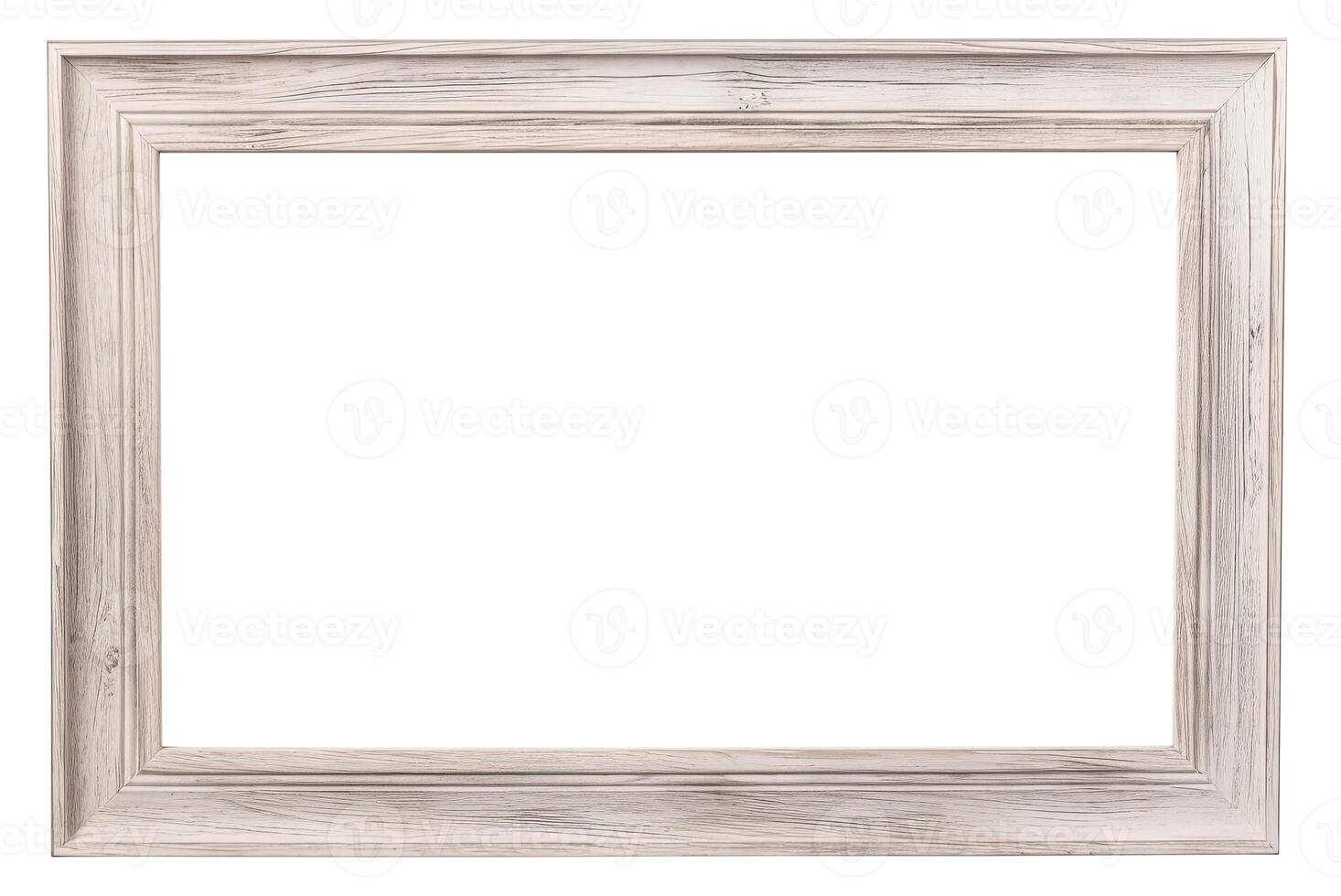 Wooden Frame, Isolated on White photo