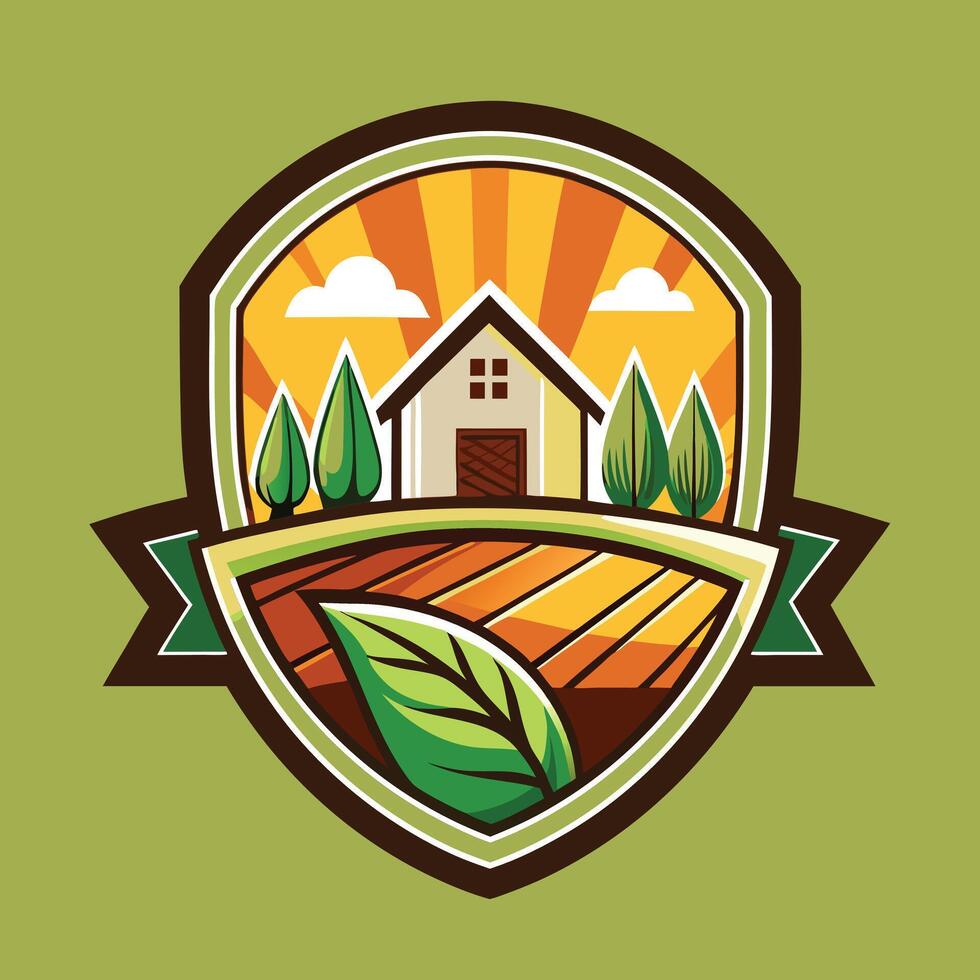 Farming Logo Illustration on solid background vector