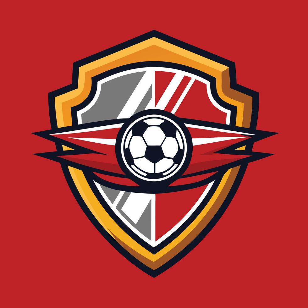 football team logo design illustration on solid background vector