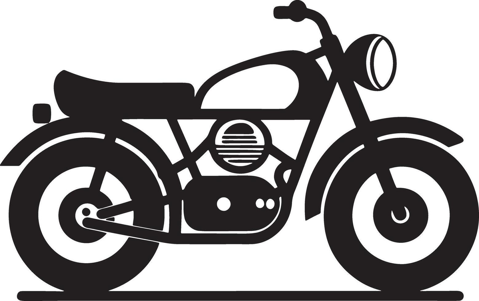 illustration of a retro motorcycle silhouette black and white vector