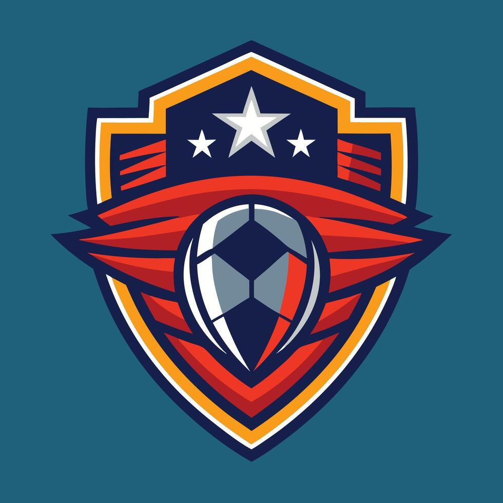 football team logo design illustration on solid background vector