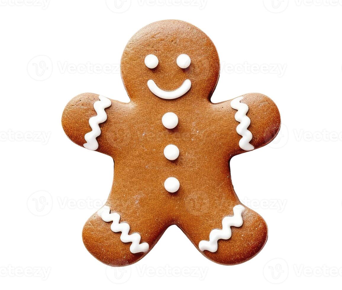 Gingerbread Man, Isolated on White photo