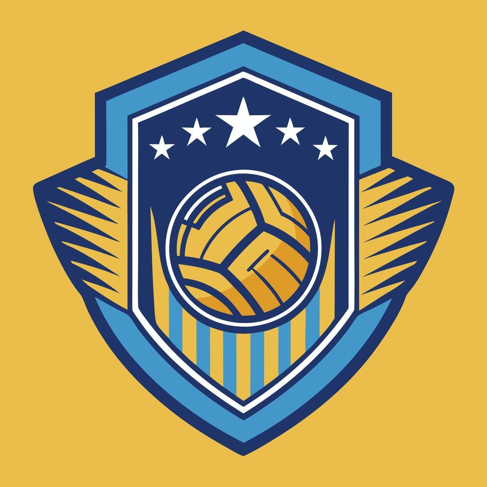 football team logo design illustration on solid background vector