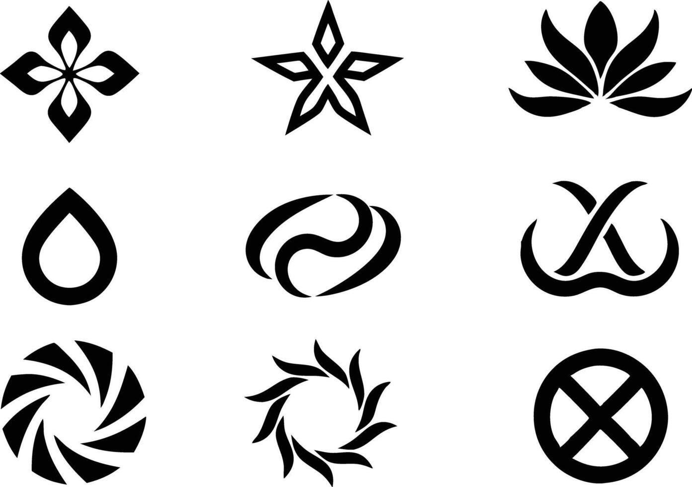 AdoHand drawn black Modern businness logo design on white background vector