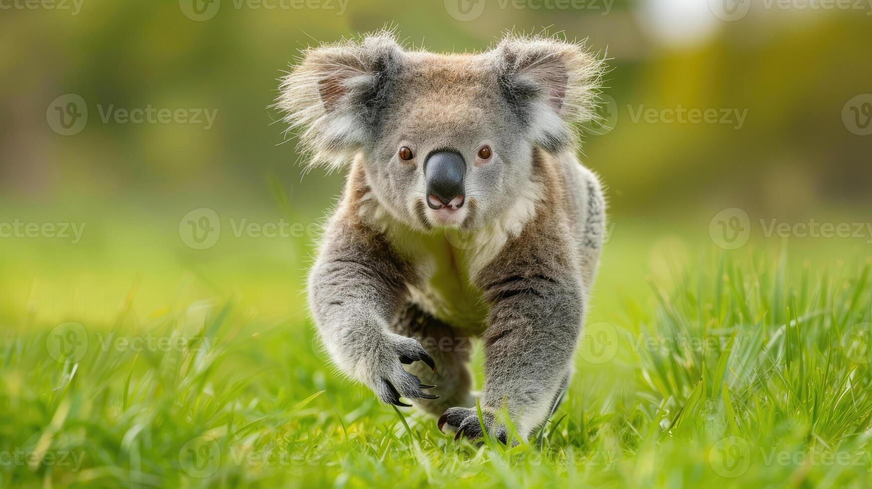 Koala Going in Grass photo