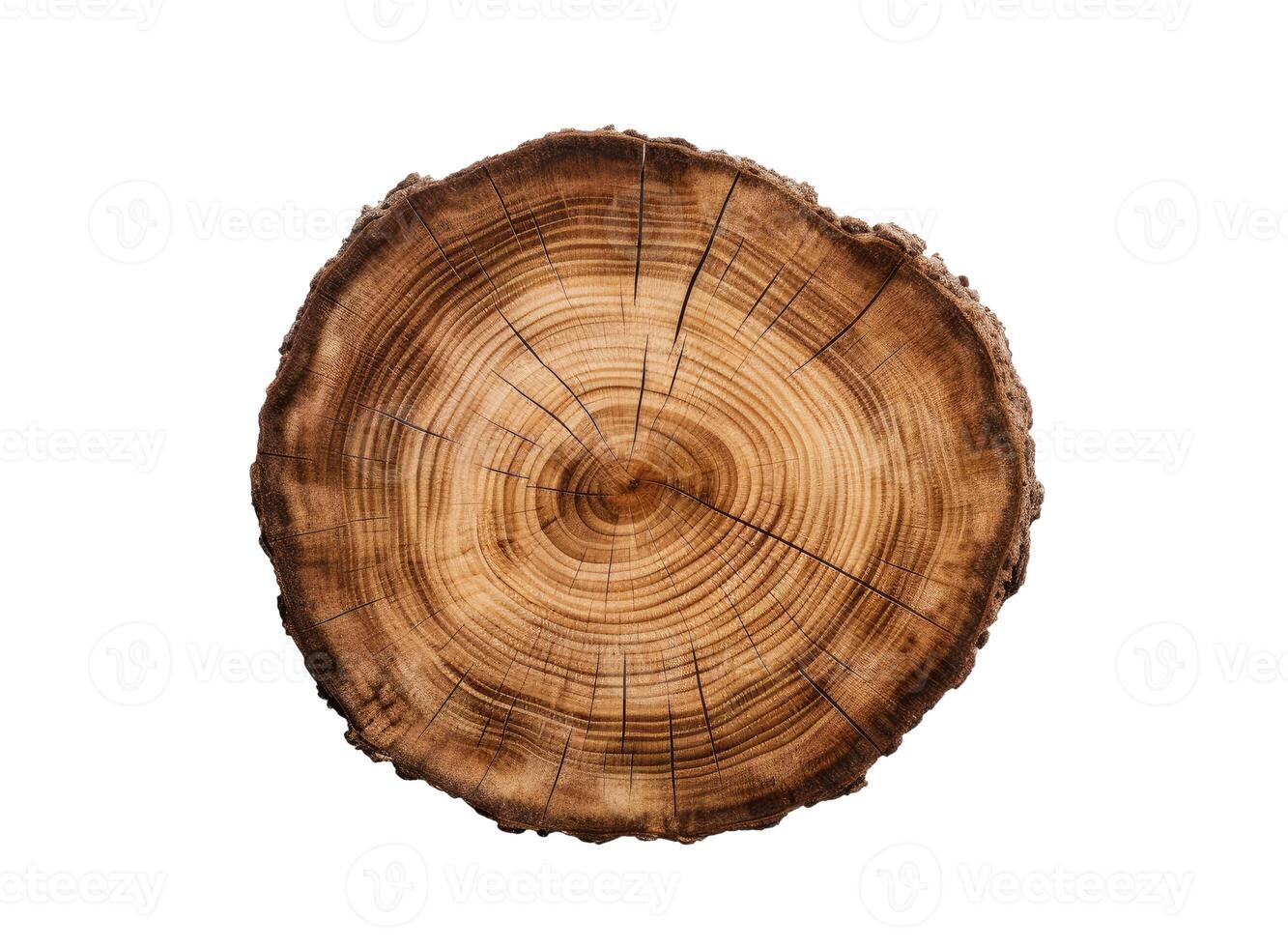 Cross Section of a Tree, Isolated on White photo