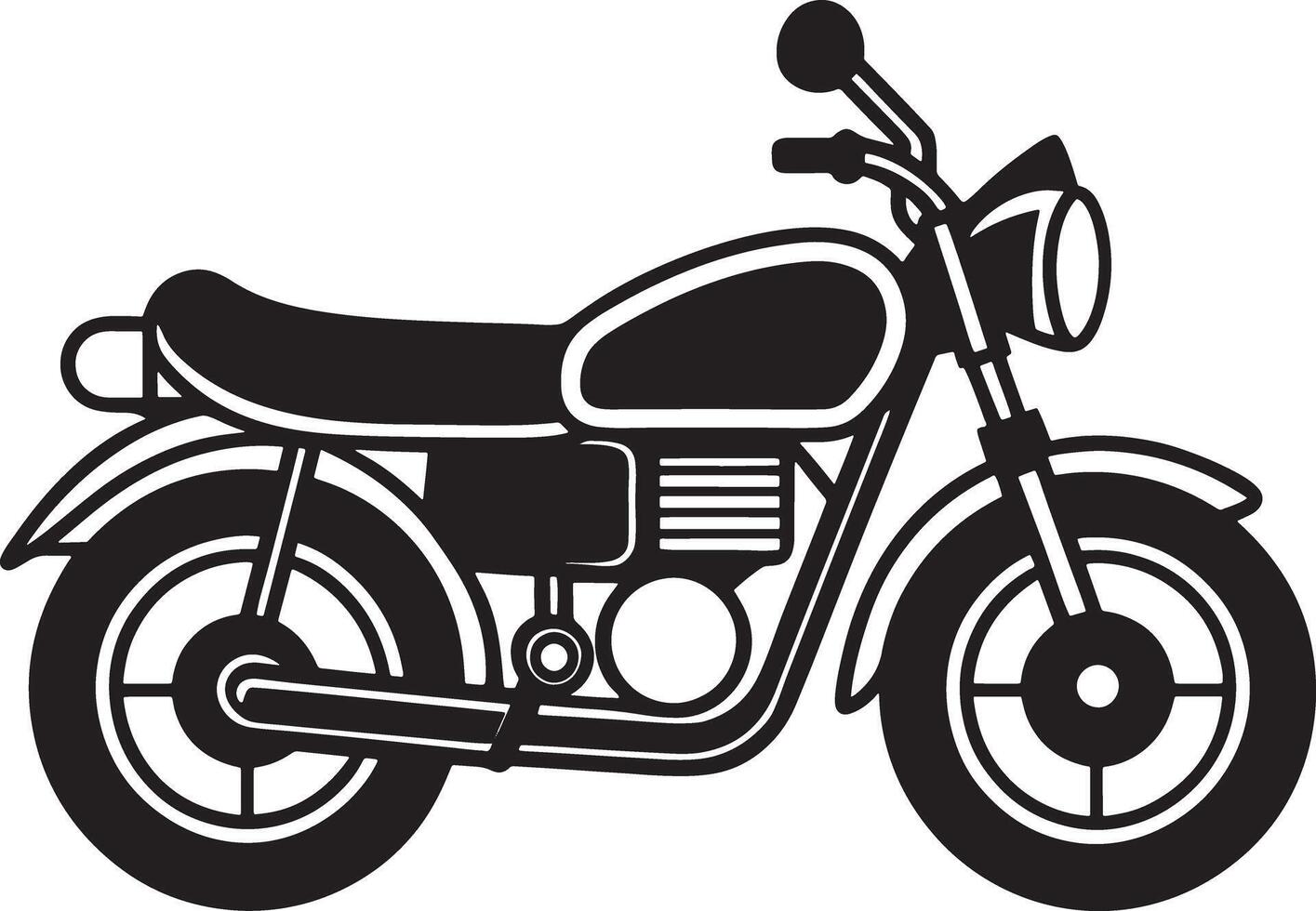 illustration of a retro motorcycle silhouette black and white vector