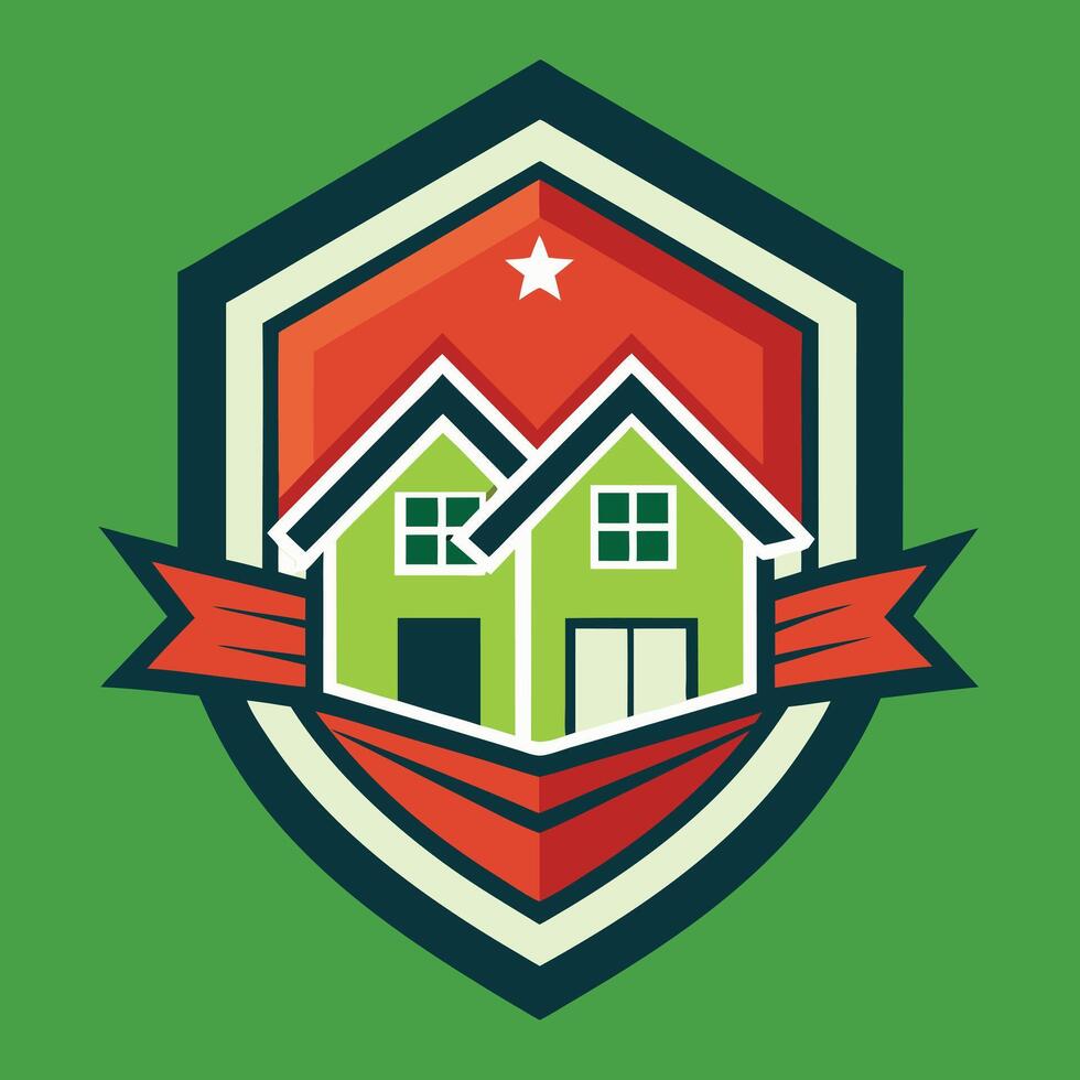 real estate logo illustration on solid background vector