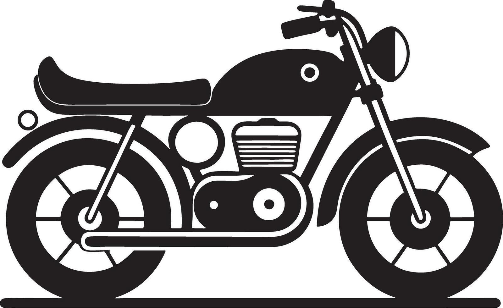 illustration of a retro motorcycle silhouette black and white vector