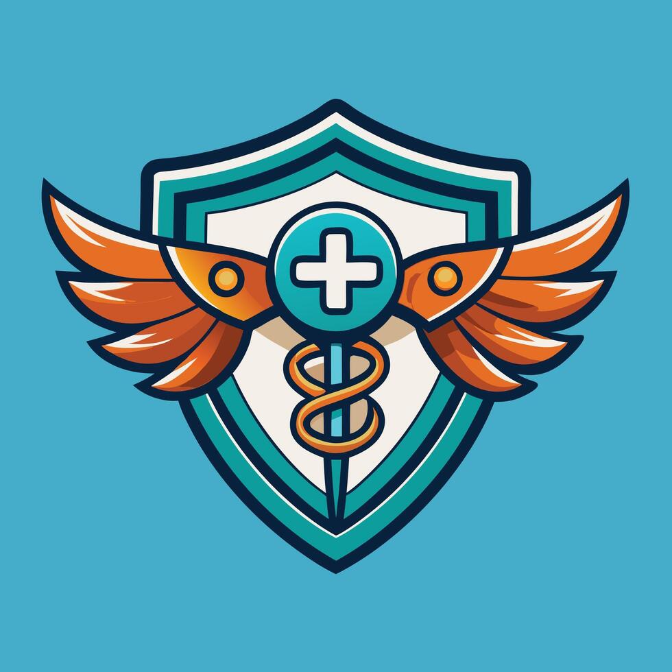 Medical and health care logo illustration isolated on solid background vector