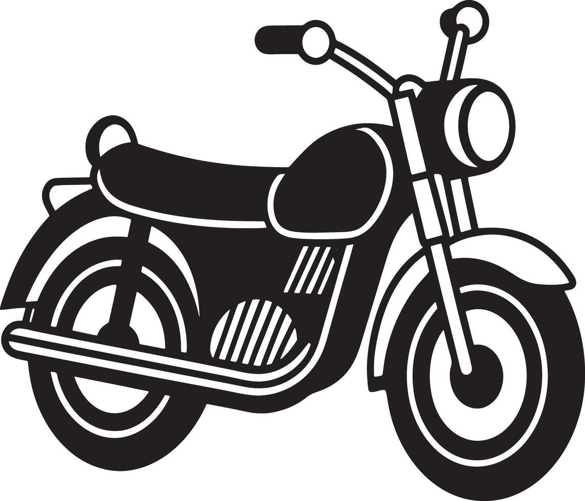 illustration of a retro motorcycle silhouette black and white vector