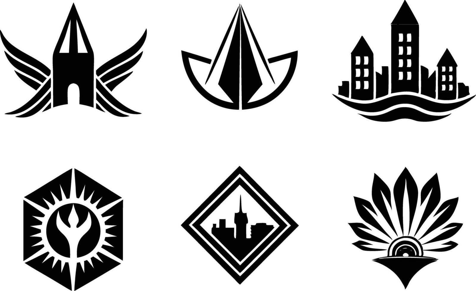 set off minimal corporate logo illustration black and white vector
