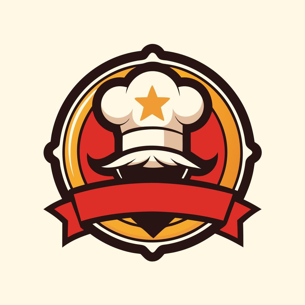 illustration of a cooking logo in solid background vector