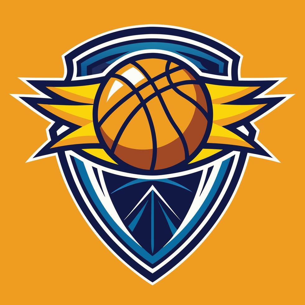 basketball team logo design illustration on solid background vector