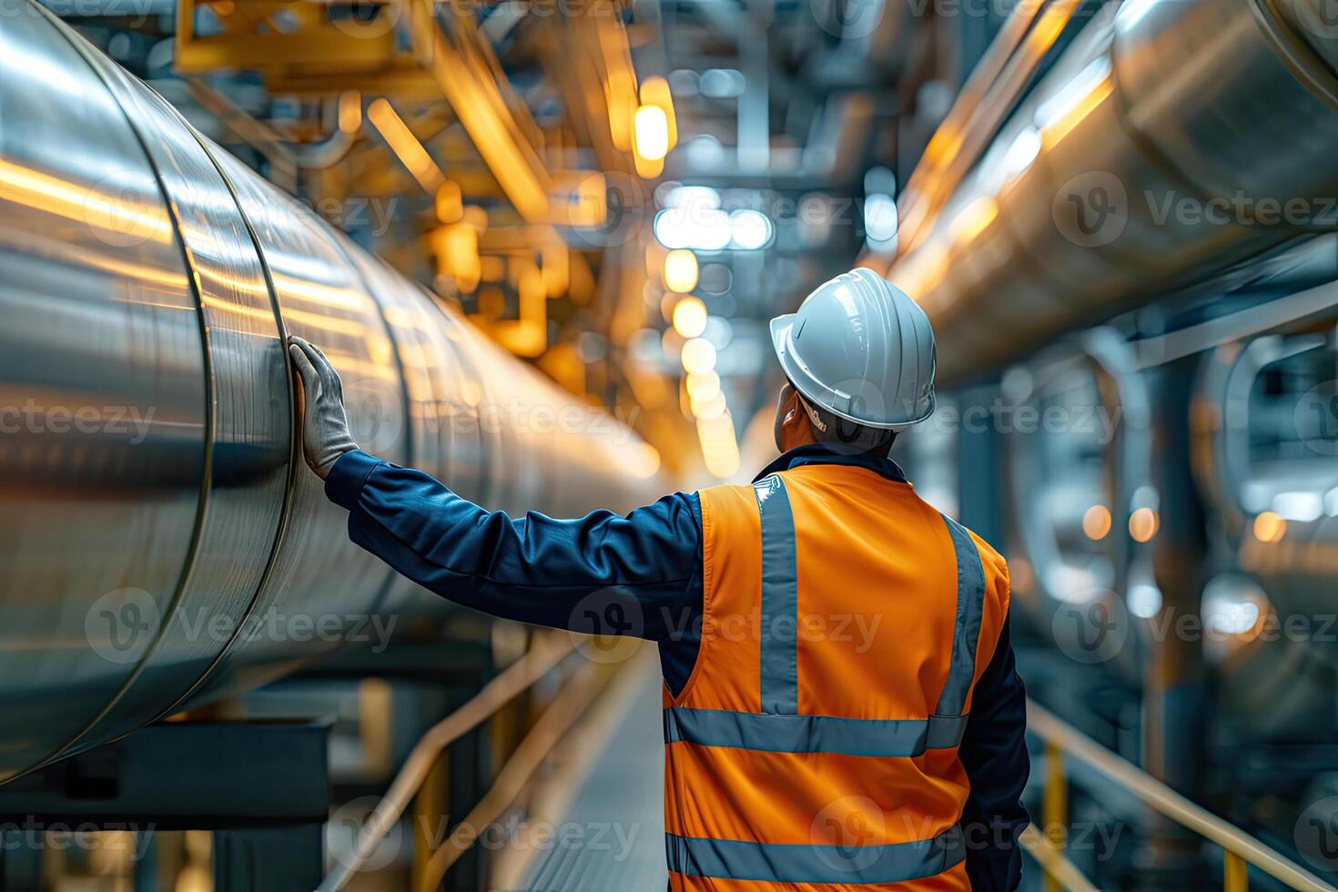 Worker and Pipeline photo