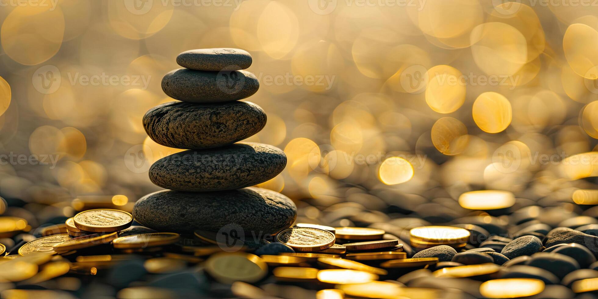 Zen Stones on Coins photo