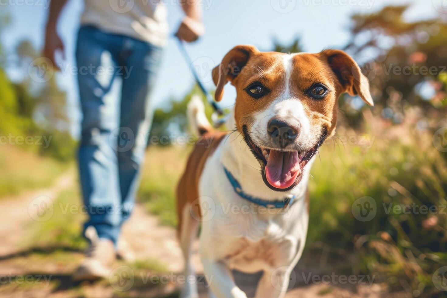 Man Walking with a Dog photo