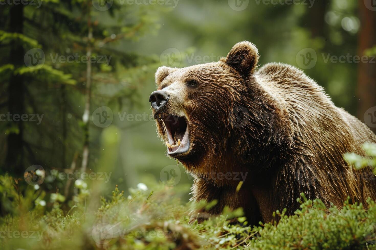 Angry Bear in FOrest photo