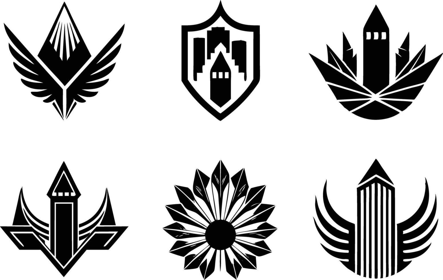 set off minimal corporate logo illustration black and white vector