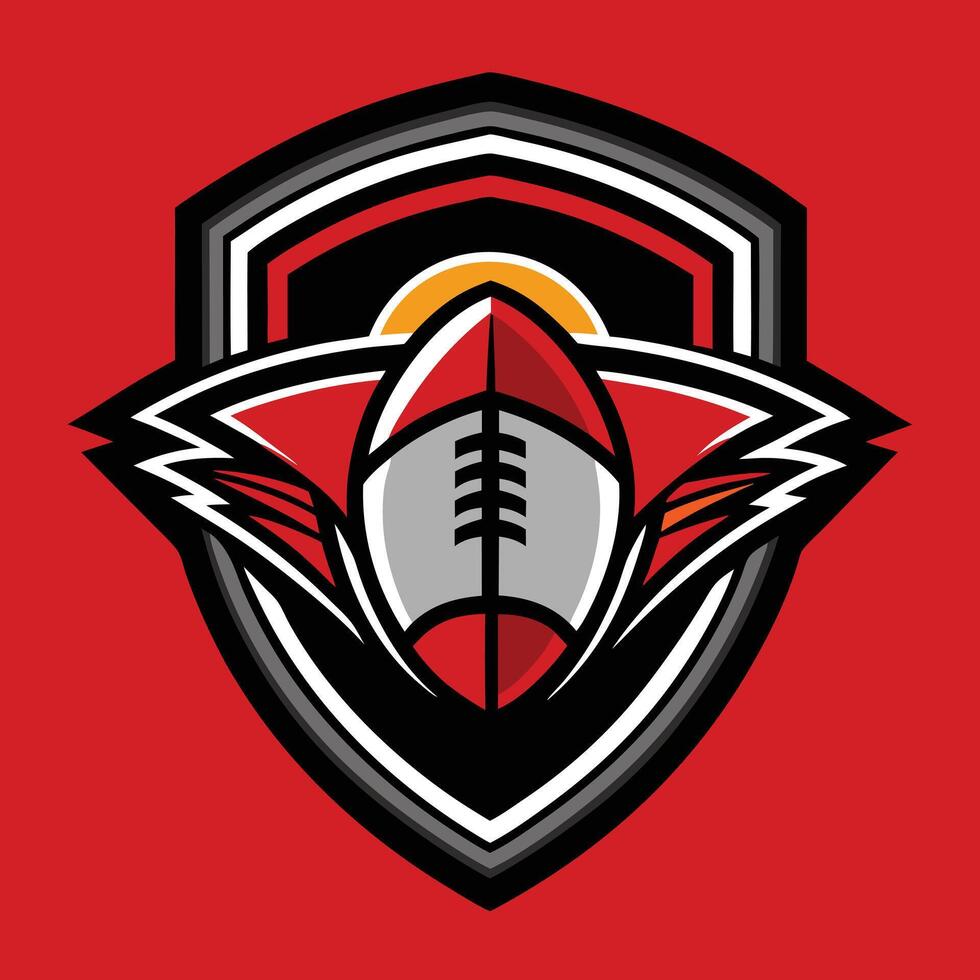 football team logo design illustration on solid background vector