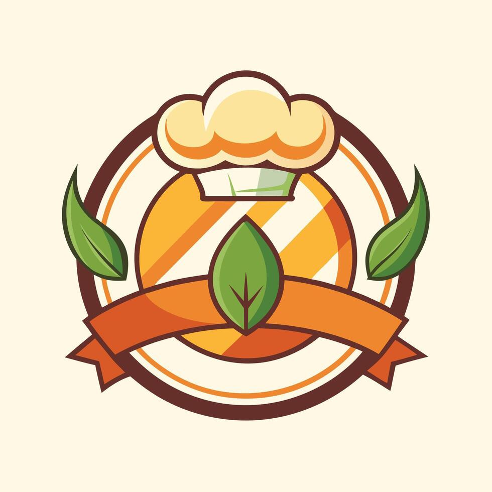 illustration of a cooking logo in solid background vector