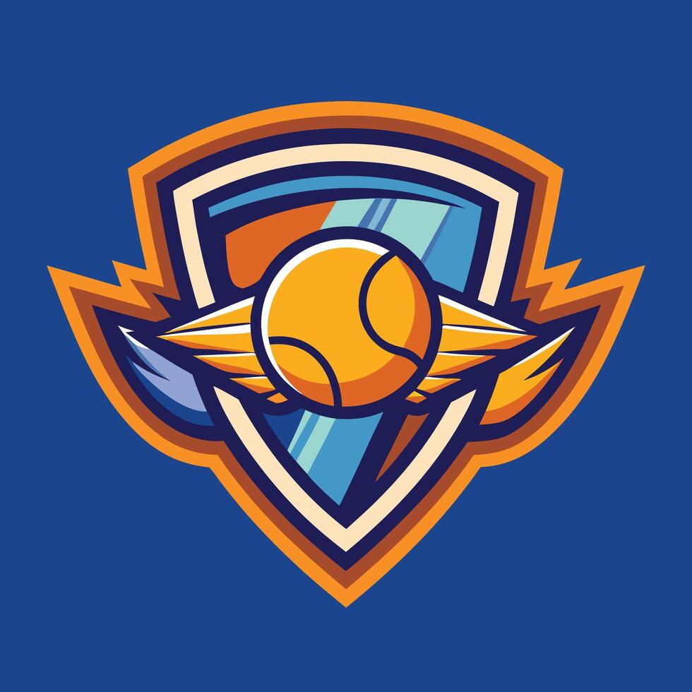 tennis team logo design illustration on solid background vector