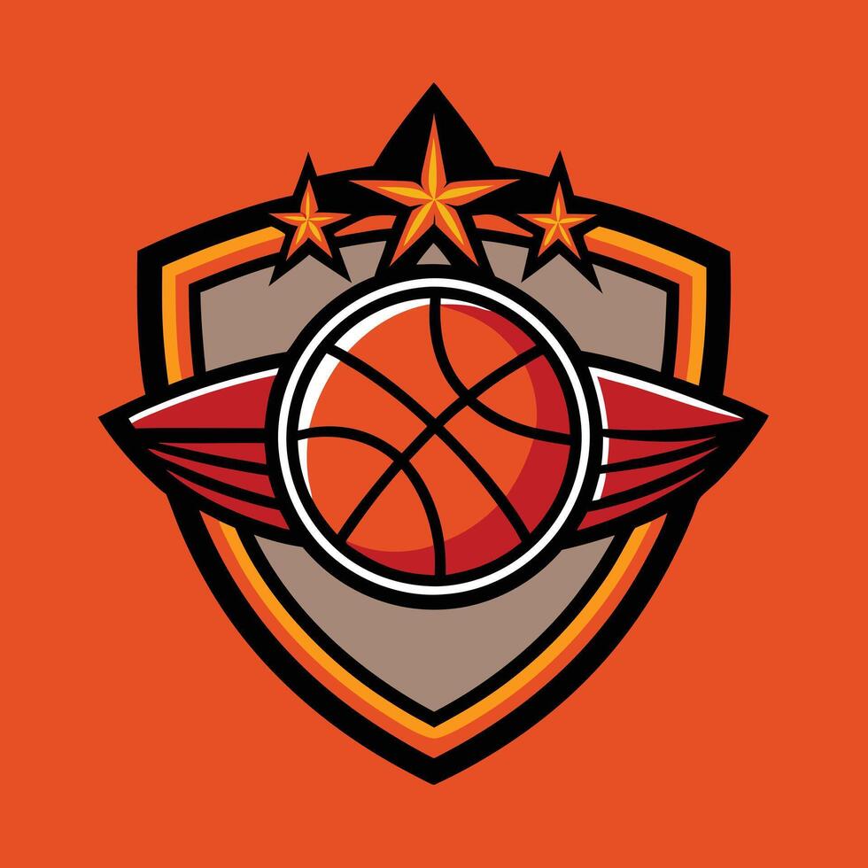 basketball team logo design illustration on solid background vector