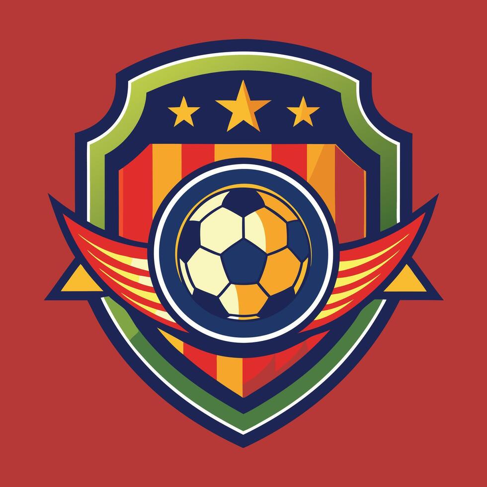 football team logo design illustration on solid background vector