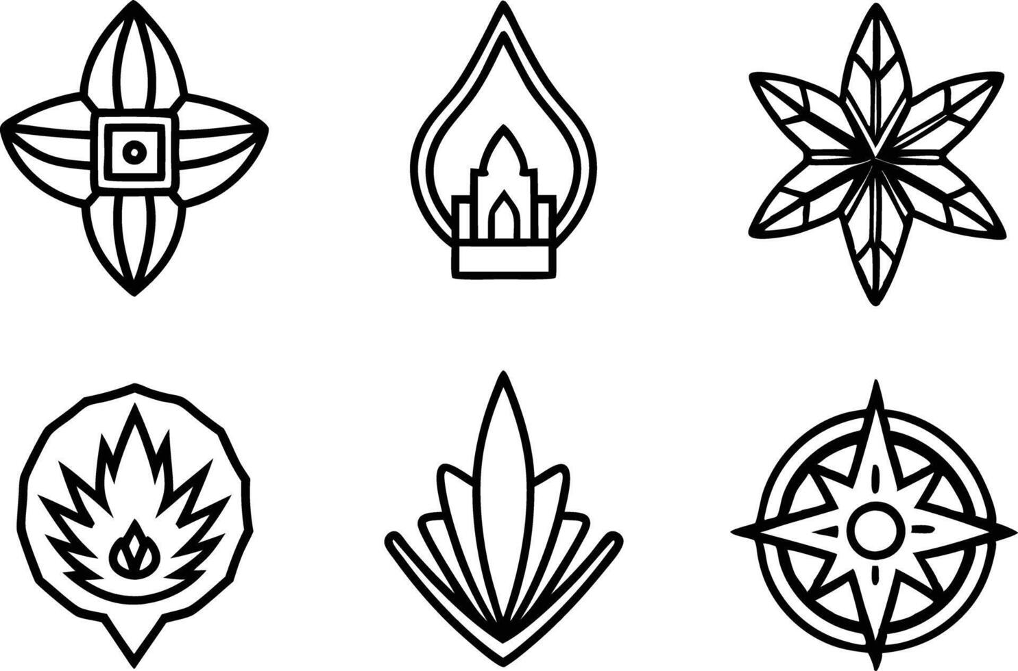 set off minimal logo and icon illustration black and white vector