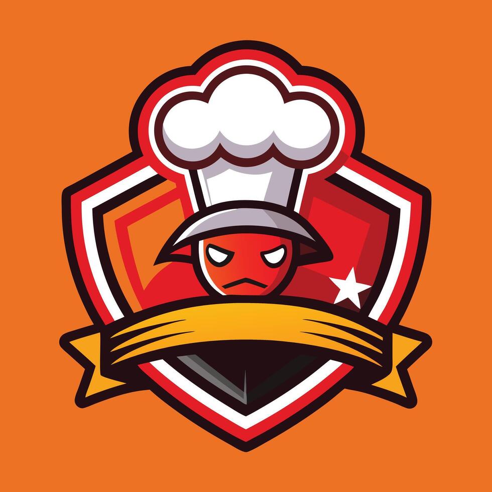 cooking logo illustration on solid background vector