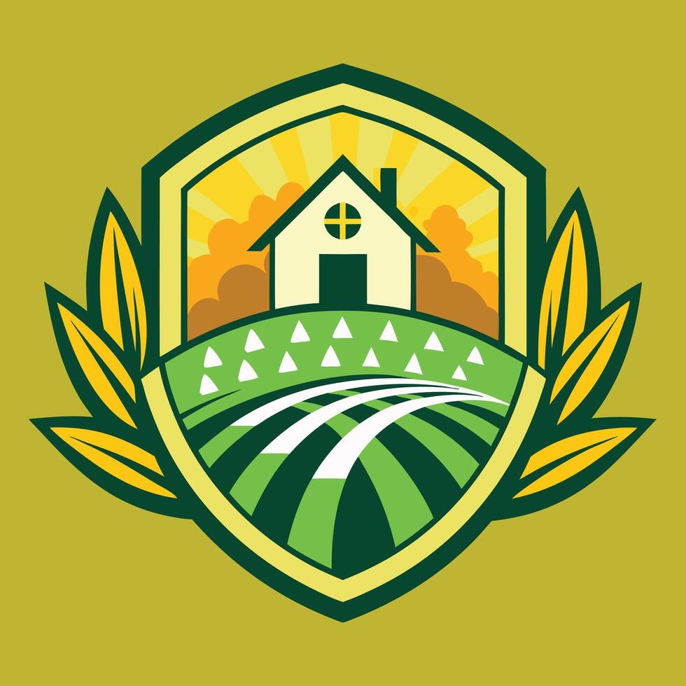 Farming Logo Illustration on solid background vector
