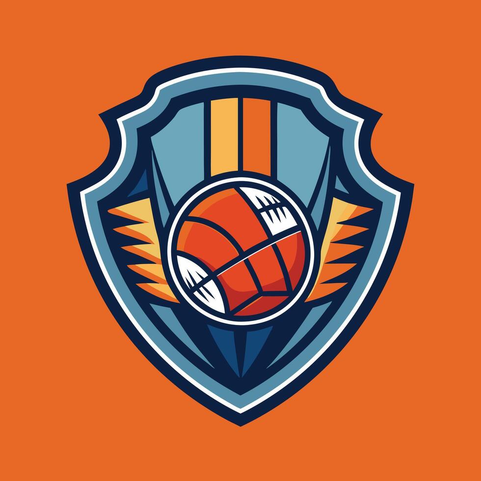 football team logo design illustration on solid background vector