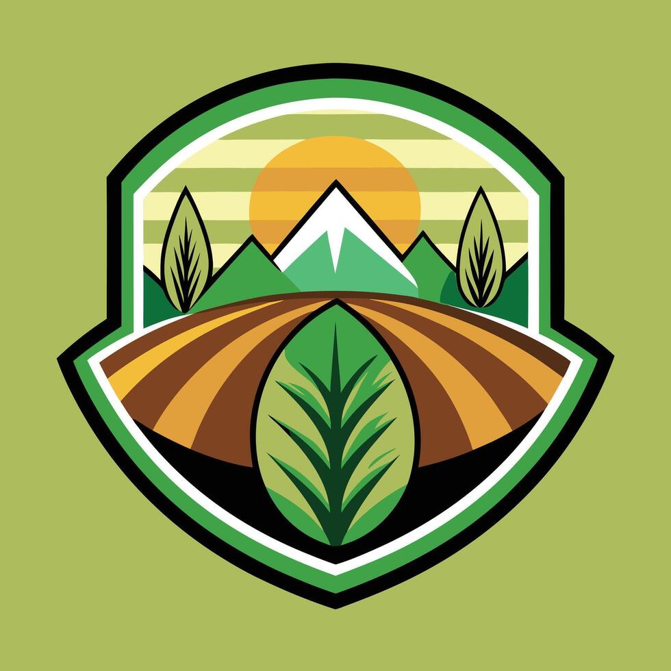 Farming Logo Illustration on solid background vector
