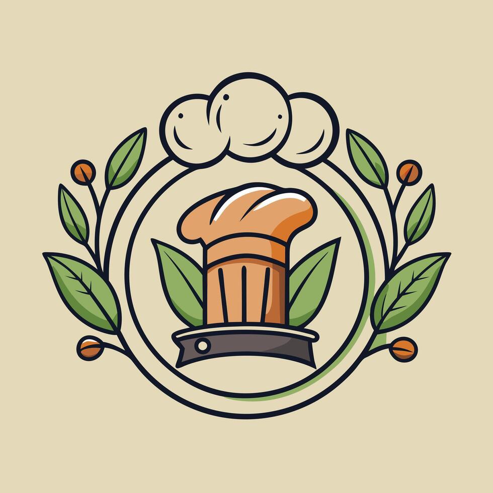 cooking logo illustration on solid background vector