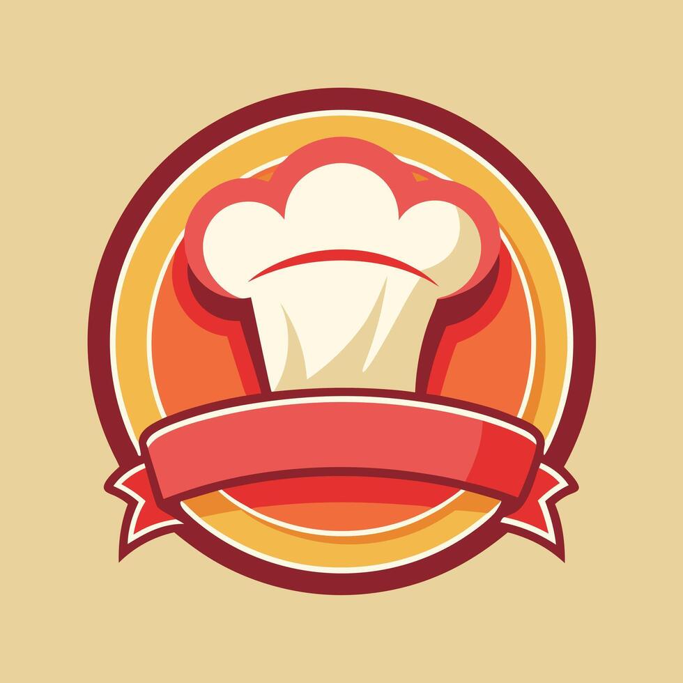 illustration of a cooking logo in solid background vector