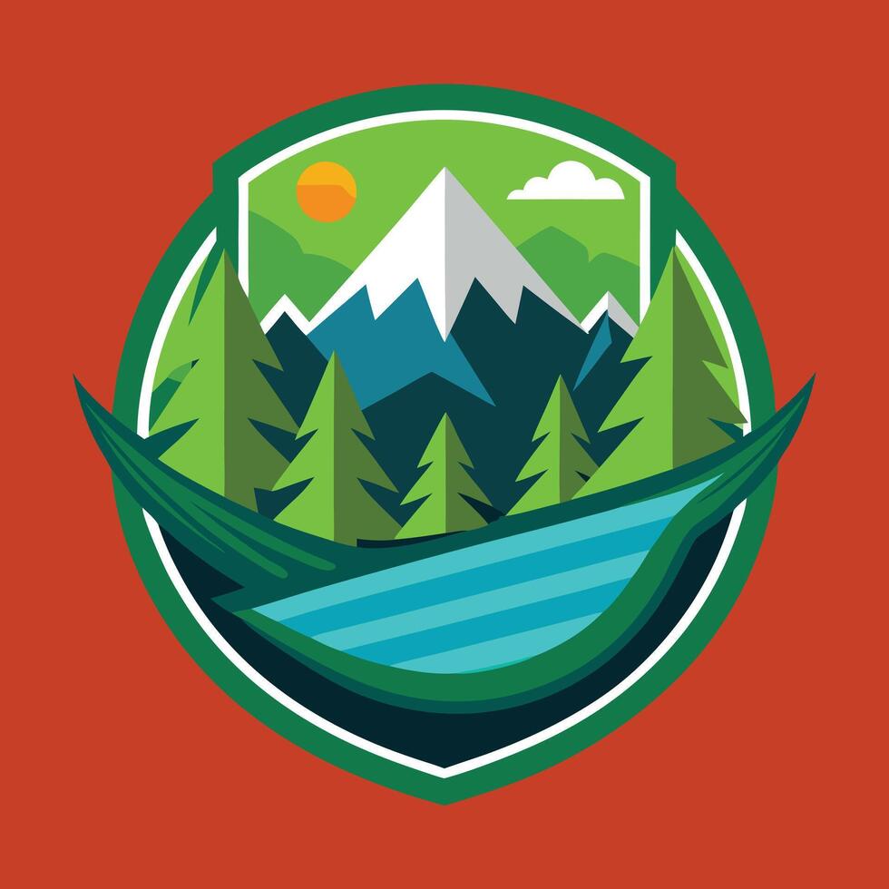environment logo illustration on solid background vector