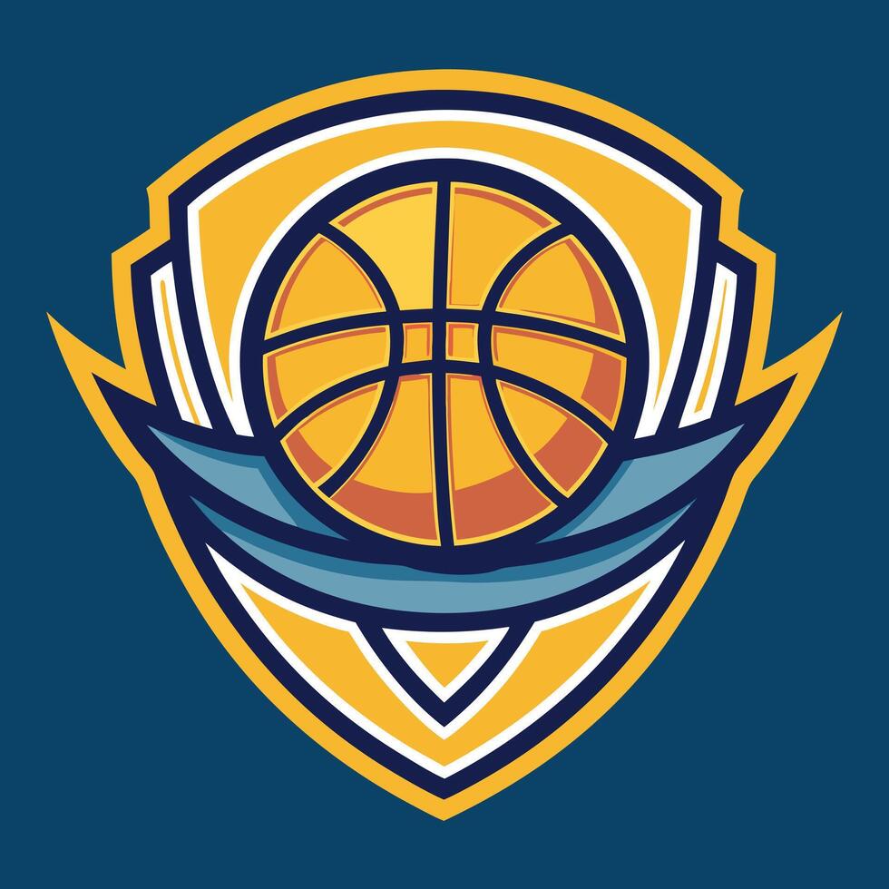 basketball team logo design illustration on solid background vector