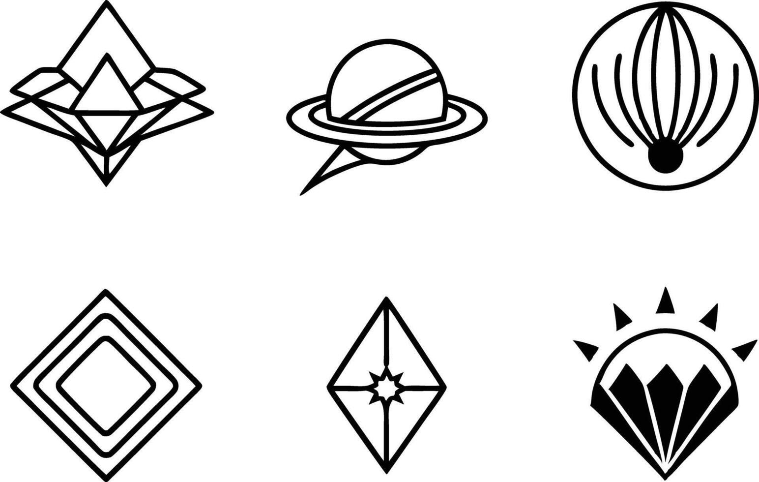 set off minimal logo and icon illustration black and white vector