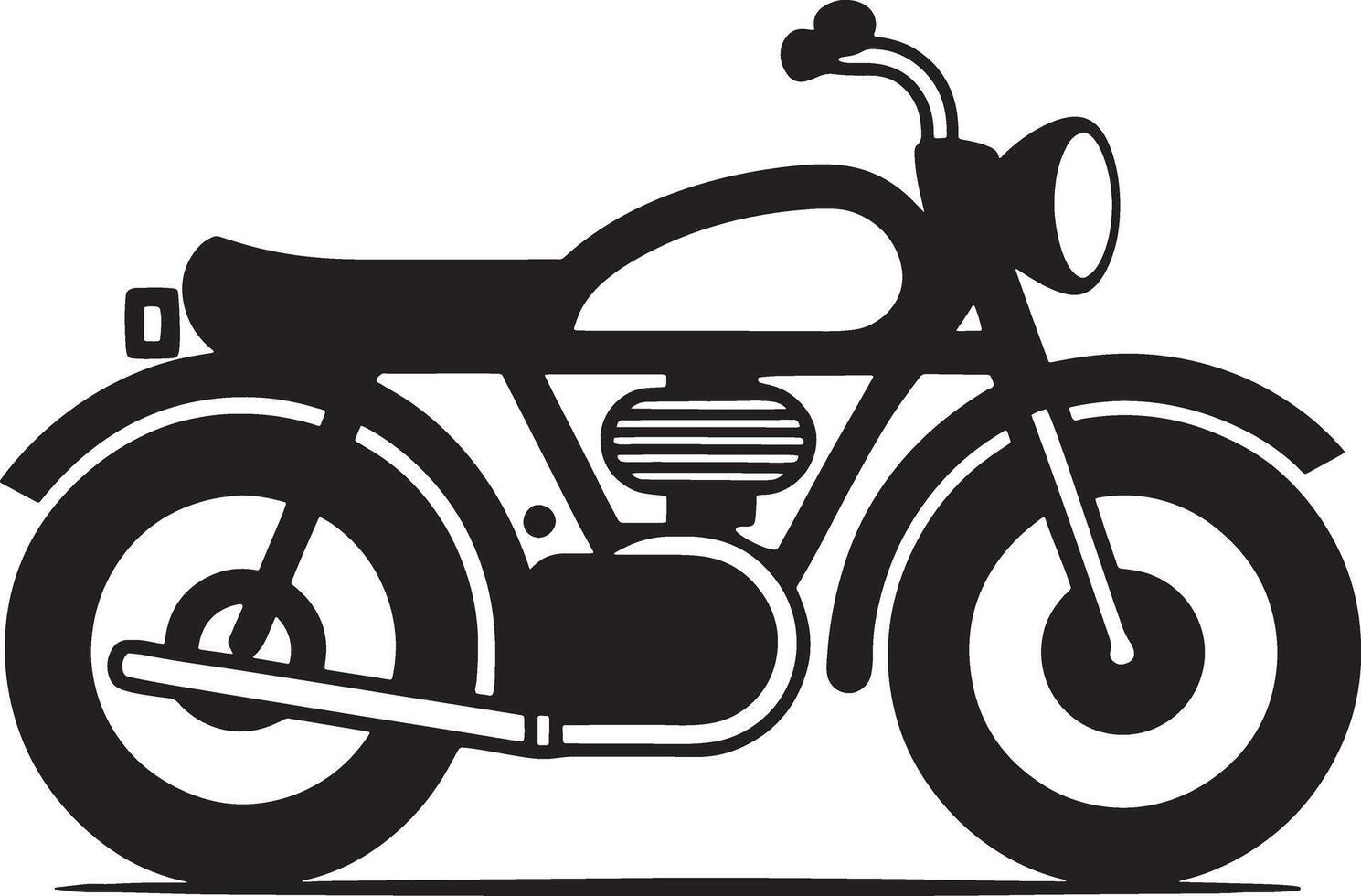 illustration of a retro motorcycle silhouette black and white vector