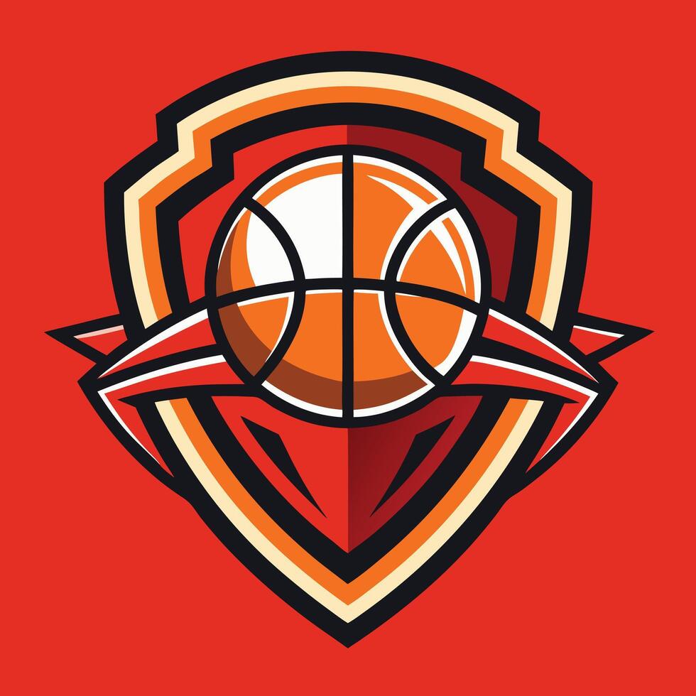 basketball team logo design illustration on solid background vector