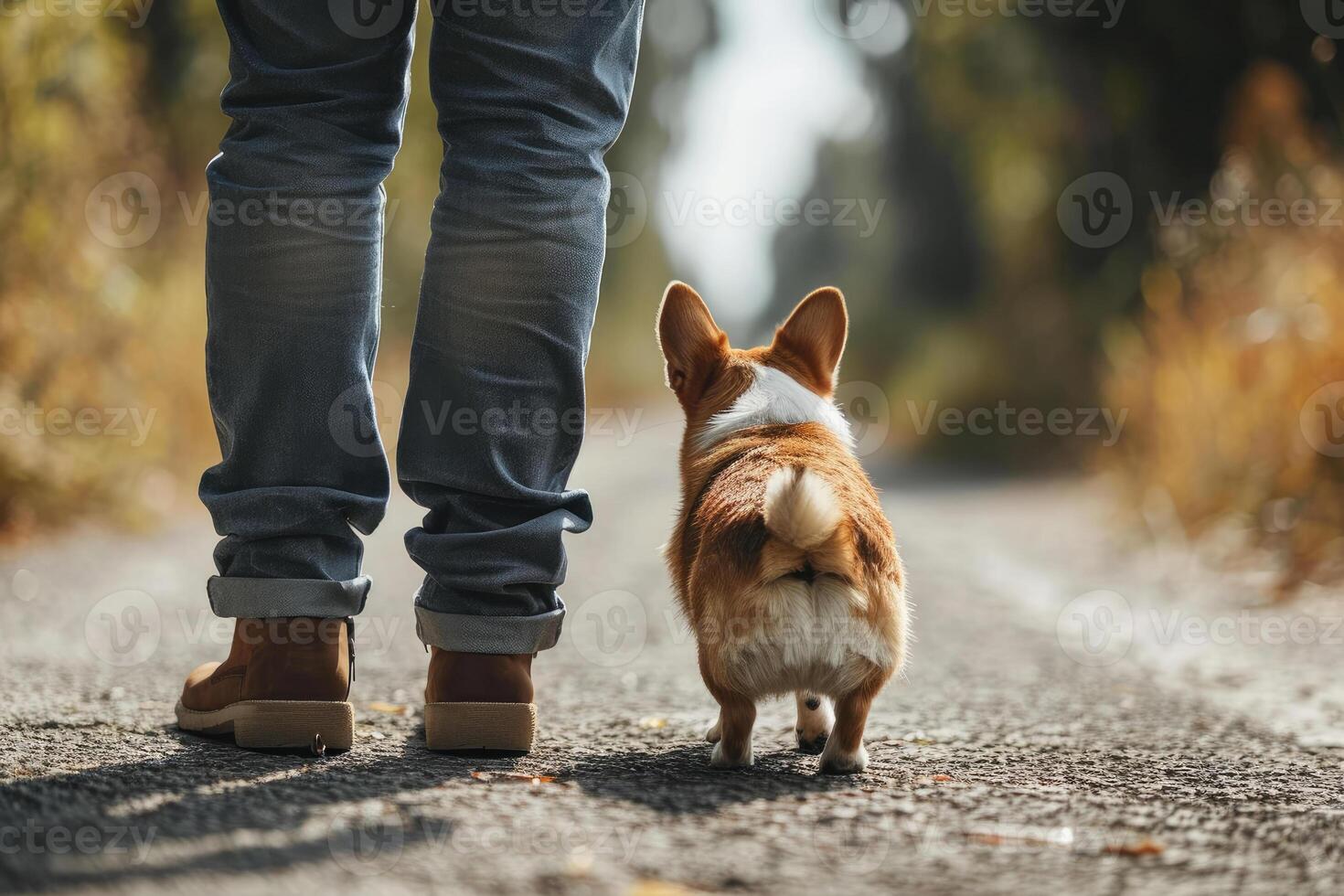 Man with Dog in a Park photo