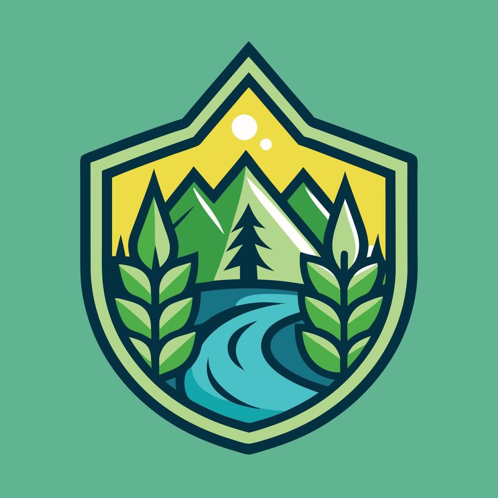 environment logo illustration on solid background vector