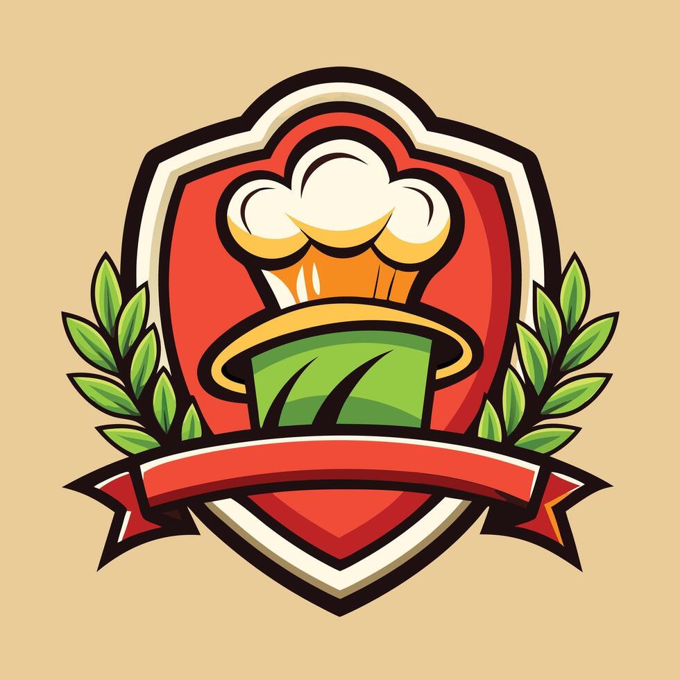 illustration of a cooking logo in solid background vector