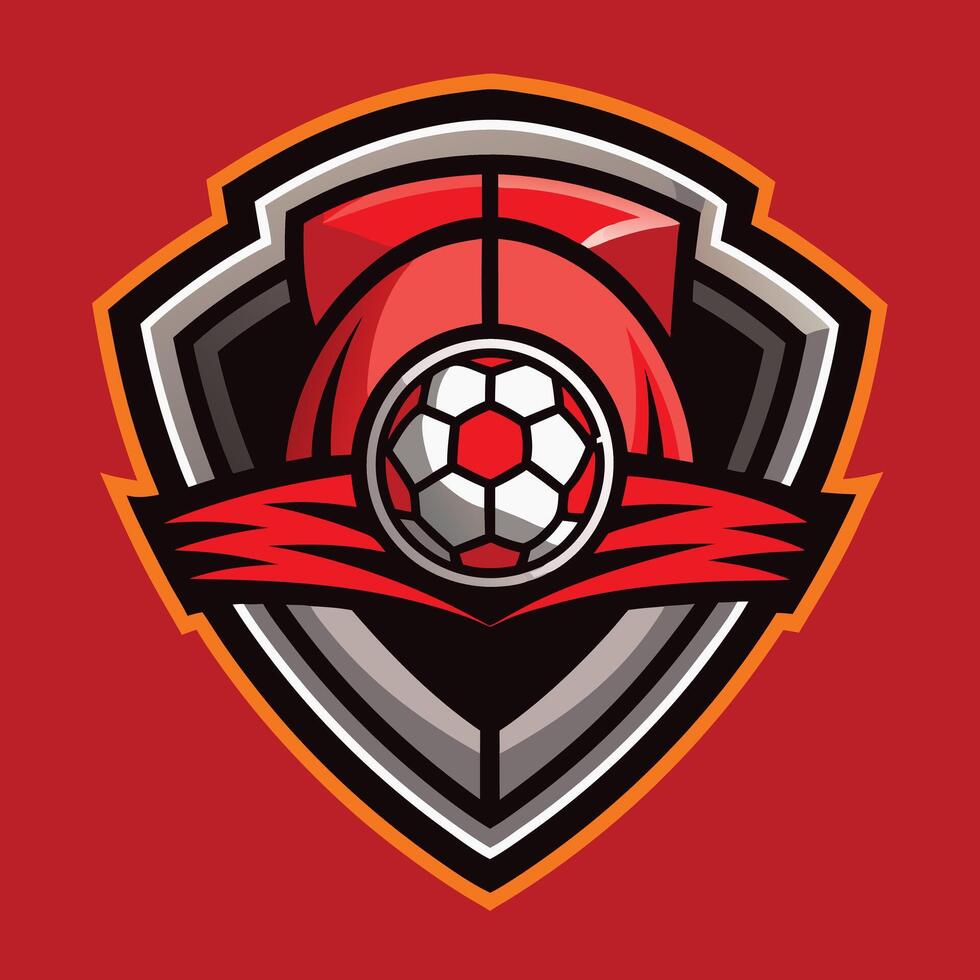 football team logo design illustration on solid background vector