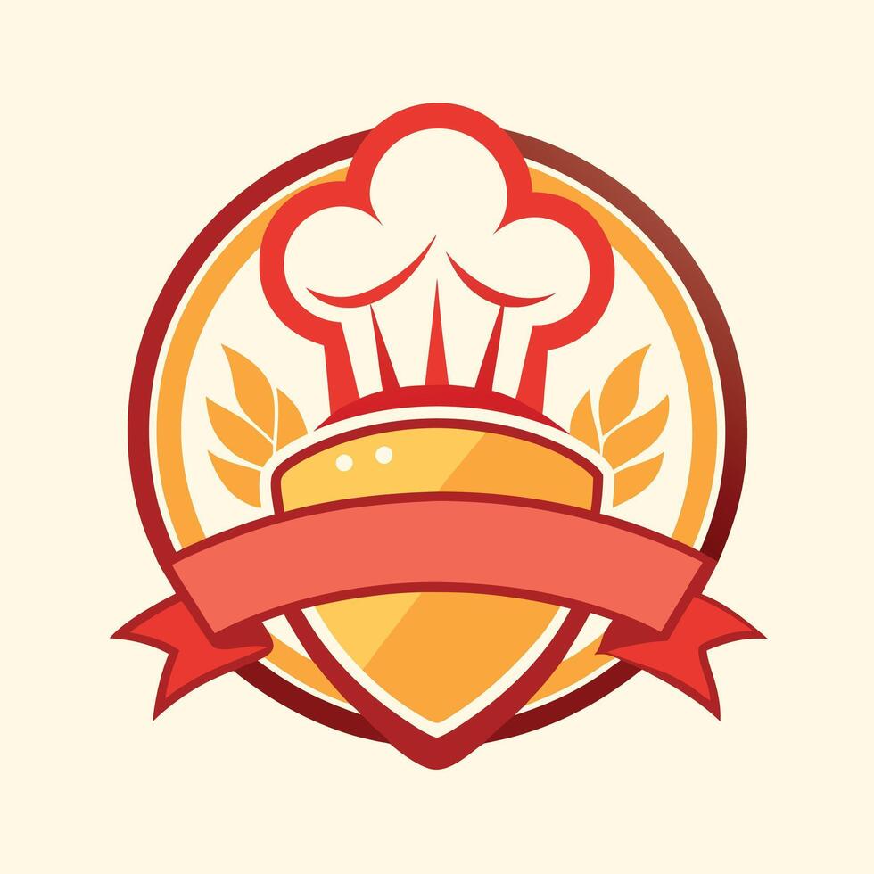 illustration of a cooking logo in solid background vector