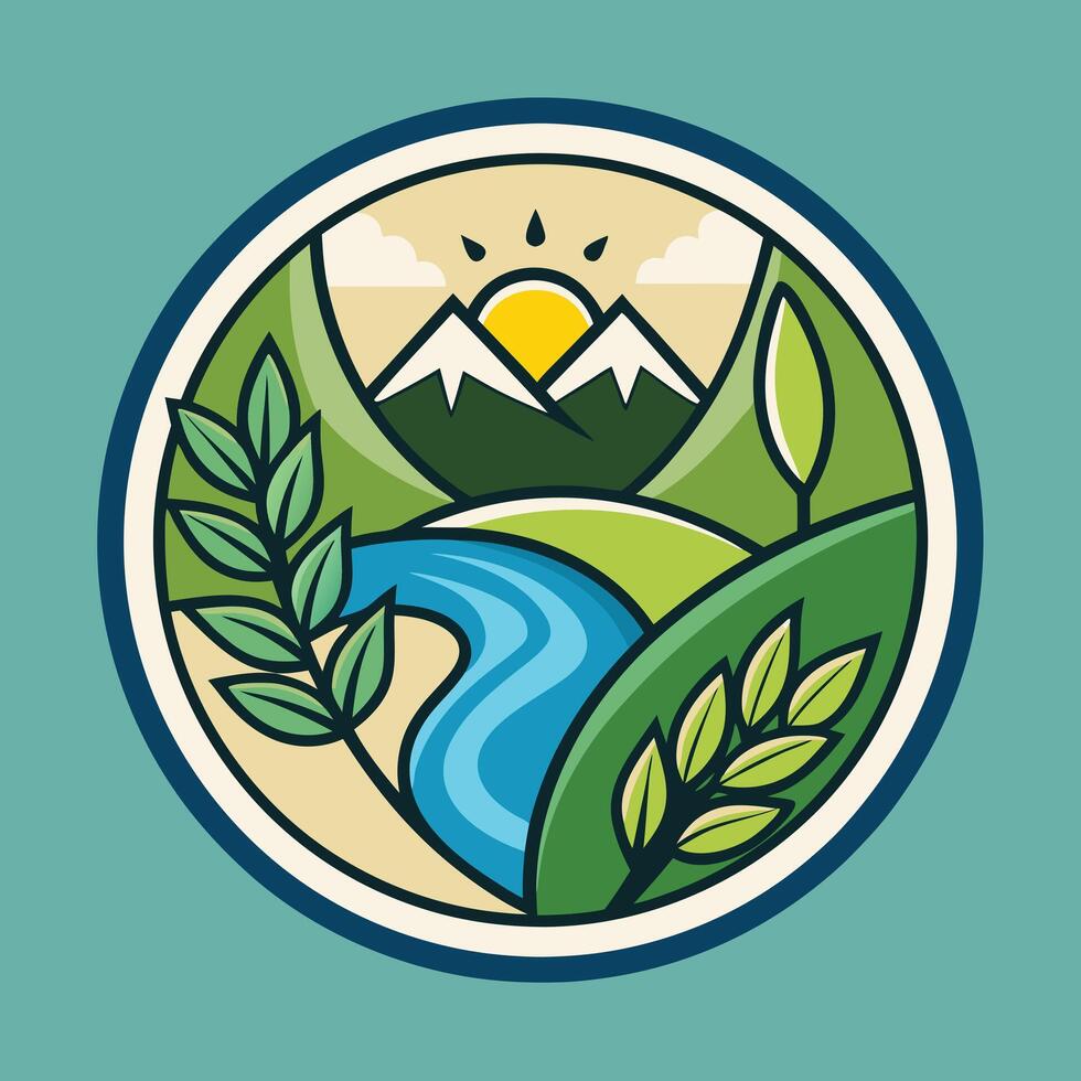 environment logo illustration on solid background vector