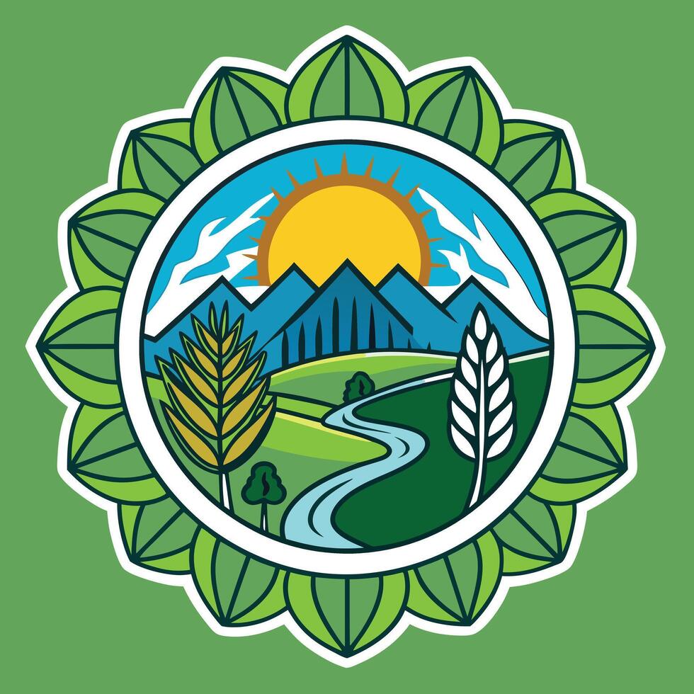 environment logo illustration on solid background vector